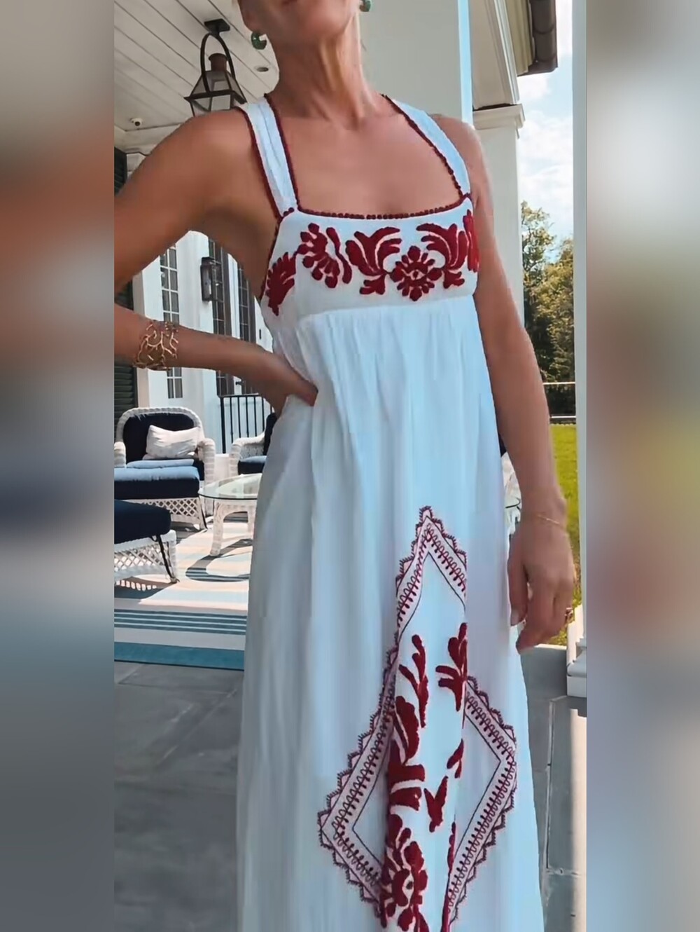 ZARA EMBROIDERED TEXTURED MIDI DRESS - Picture 4 of 7
